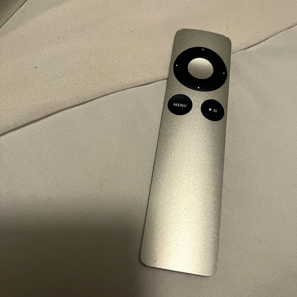 Apple Silver Aluminum TV Remote with Black Buttons
